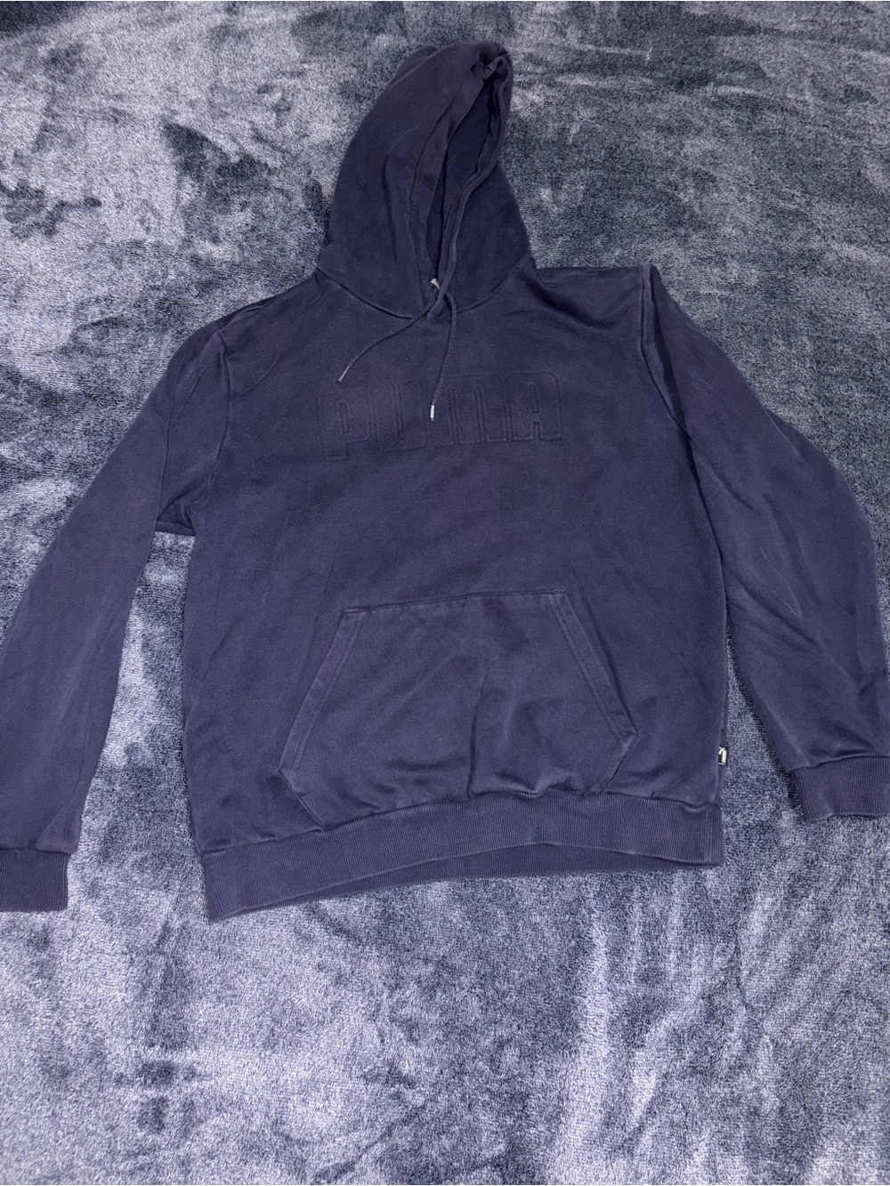 Puma Dark Blue Embossed Logo Hoodie